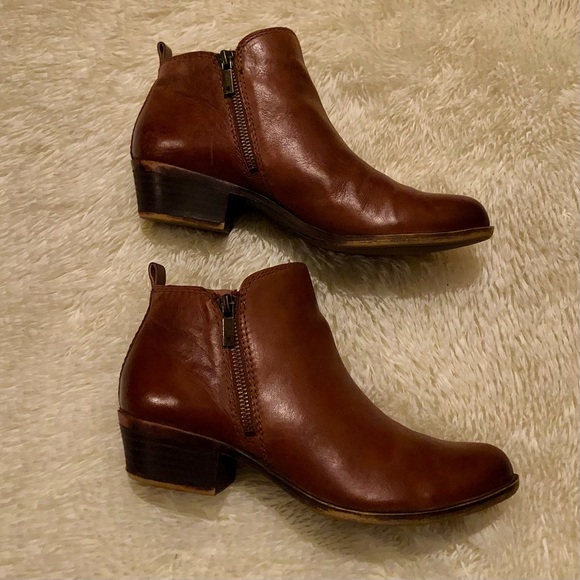 LUCKY BRAND—WOMEN’S GENUINE LEATHER SIDE-ZIP BOOTIES!! BROWN BOOTIES EUC!! - Picture 2 of 7